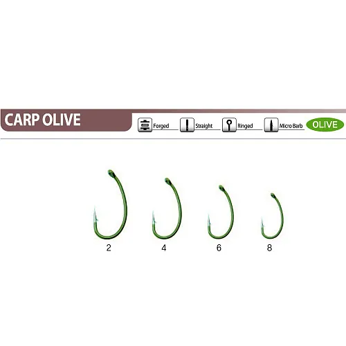 Крючок Caiman Carp Olive №6 KURV SHANK ( уп. 10шт.) 183048