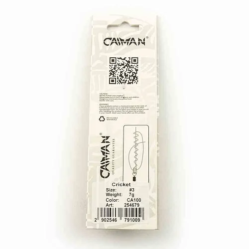 Блесна вращающаяся Caiman Cricket 7гр #3 цвет CA100 (5шт в упак.)