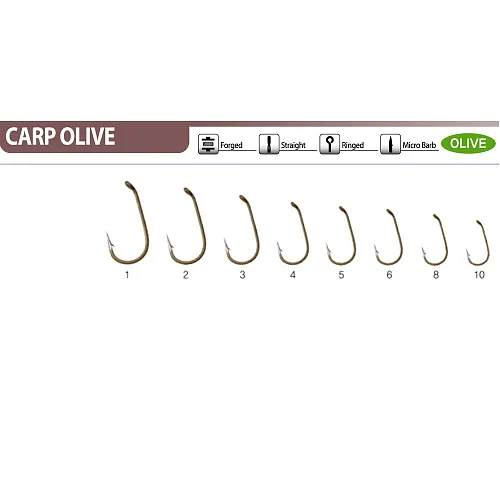 Крючок Caiman Carp Olive №3 ( уп. 10шт.) 183044