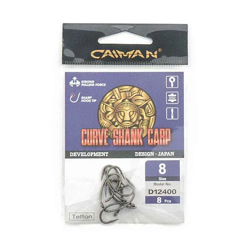 Крючки Caiman Curve Shank Carp Teflon №8 12400