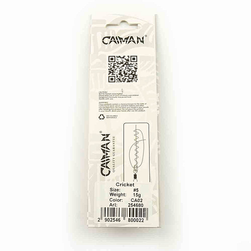 Блесна вращающаяся Caiman Cricket 15гр #5 цвет CA02 (5шт в упак.)