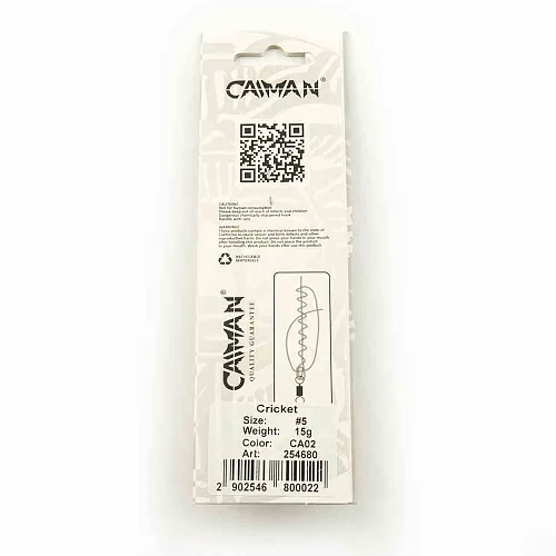 Блесна вращающаяся Caiman Cricket 15гр #5 цвет CA02 (5шт в упак.)