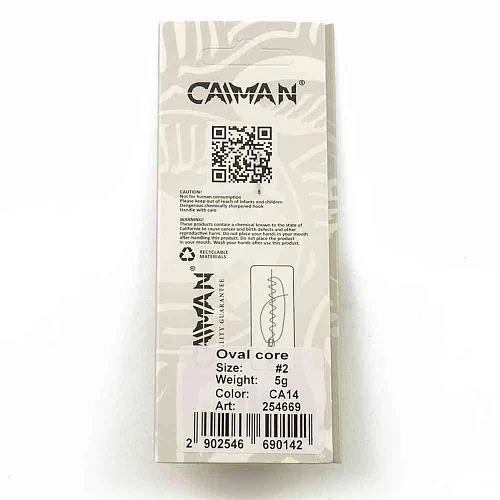 Блесна вращающаяся Caiman Oval core 5гр #2 цвет CA14 (5шт в упак.)