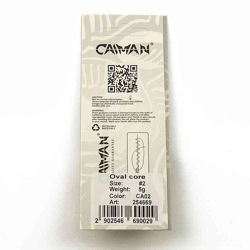 Блесна вращающаяся Caiman Oval core 5гр #2 цвет CA02 (5шт в упак.)