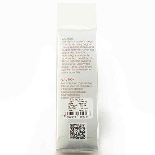 Воблер Caiman Simply 65F 13,5g 4м цвет СМ134