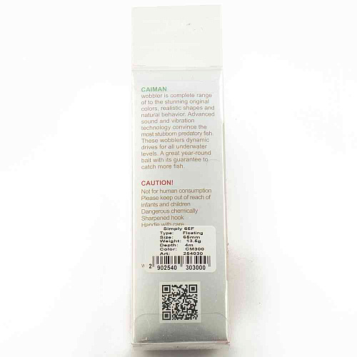 Воблер Caiman Simply 65F 13,5g 4м цвет СМ300