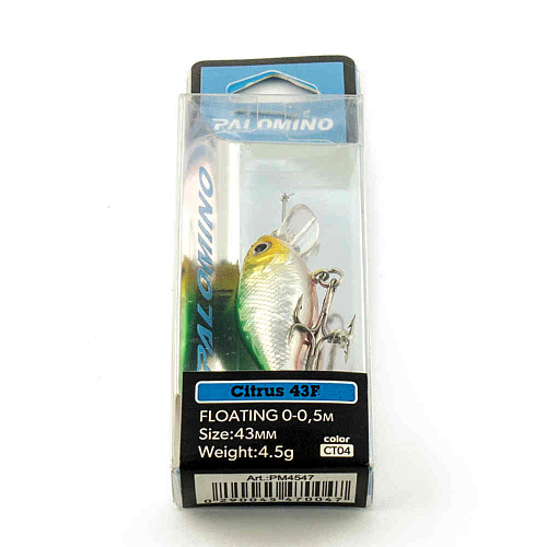 Воблер Palomino Citrus 43F45,5гр 0-0,5м цвет 4